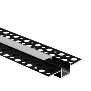 Profil GP02 podtynkowy czarny +klosz mleczny 2m; EC20642, ECO LIGHT