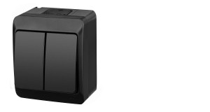 HERMES Łącznik świecznikowy hermetyczny natynkowy IP44, czarny; 0331-09, ELEKTRO-PLAST NASIELSK