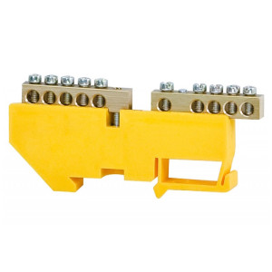 Listwa ochronna 2x5-modułowa 2x5x16mm2 wysoka podstawa - żółta