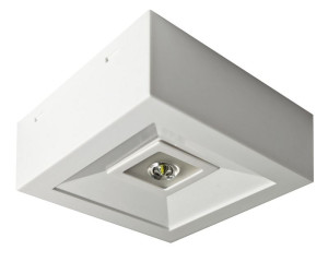 Oprawa awaryjna LED 3W 315lm 1h natynkowa IP41 optyka do przestrzeni otwartych jednozadaniowa biała LOVATO N ECO; LVNO/3W/E/1/SE/X/WH AWEX