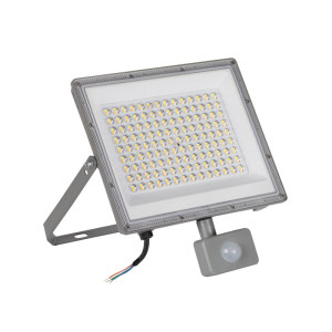 Naświetlacz LED 100W CCT 3000/4000/6500K 8500/10800/9700lm IP65 z czujnikiem PIR, szary, ACETE 100W CCT SE GR; 38499, KANLUX