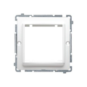 SIMON BASIC Adapter przejściówka na osprzęt standardu 45×45mm, montaż do puszki na wkręty, biały; BMA45/11