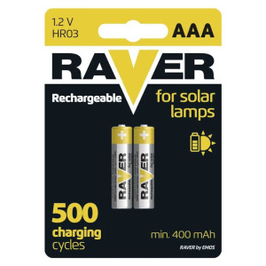 Akumulator NiMH Solar AAA (R03) min.400mAh blister 2; B7414, RAVER