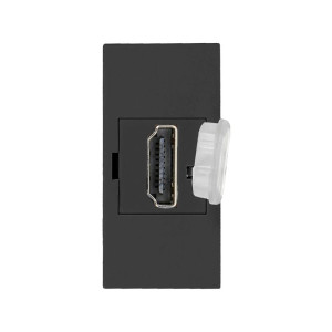NOEN HDMI, gniazdo modułowe 22,5x45mm HDMI z zaślepką zabezpieczającą, czarne