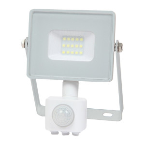 Naświetlacz LED z czujnikiem ruchu 10W 800lm, barwa: 4000K neutralna biel, obudowa: biała IP65, Chip SAMSUNG; V-TAC