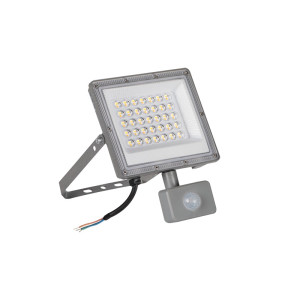 Naświetlacz LED 30W CCT 3000/4000/6500K, 2400/3240/2910lm IP44 z czujnikiem PIR, szary, ACETE 30W CCT SE GR; 38497, KANLUX