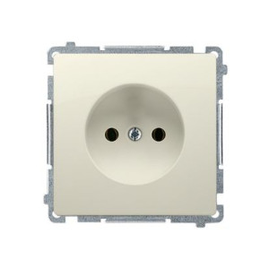 BASIC Gniazdo wtyczkowe bez uziemienia (moduł), 16A, 250V~, zaciski śrubowe; beż