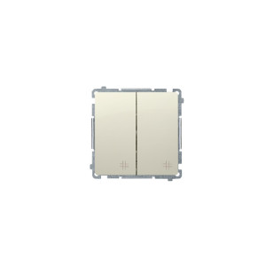 SIMON BASIC Łącznik krzyżowy podwójny, moduł, 10A 250V, szybkozłącza, krem; BMW7/2.01/12