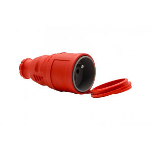 Gniazdo gumowe NOVA 230V 16A IP44 czerwone