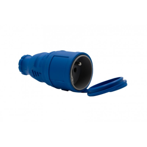 Gniazdo gumowe NOVA 230V 16A IP44 niebieskie