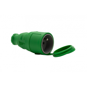 Gniazdo gumowe NOVA 230V 16A IP44 zielone