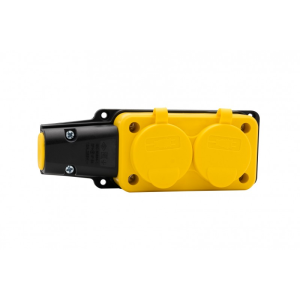 Listwa gumowa 2x230V 16A IP54 żółta