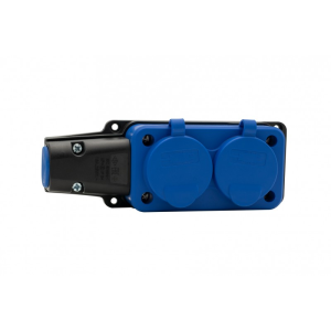 Listwa gumowa 2x230V 16A IP54 niebieska