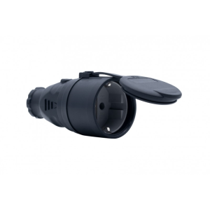 Gniazdo gumowe NOVA 230V 16A IP44 SCHUKO czarne