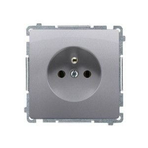 BASIC Gniazdo wtyczkowe z uziemieniem (moduł), 16A, 250V~, zaciski śrubowe; stal inox
