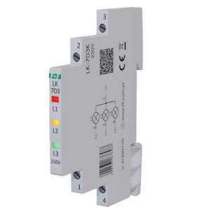 Lampka kontrolna modułowa LED 3-fazowa zielona Slim, 230V; LK-703G, F&F
