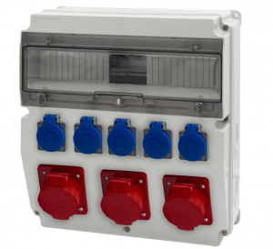 Rozdzielnica CAJA 15M - gniazda 2x16A 5p, 32A 5p, 5x230V /15 modułów/ IP44