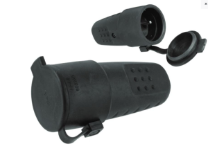 Gniazdo gumowe przenośne 250V/16A, IP44 LUX czarne schuko