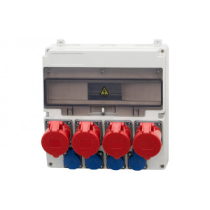 Rozdzielnica LAGO 17M - gniazda proste 16A 5p, 3x32A 5p, 4x230V /17 modułów/ IP44