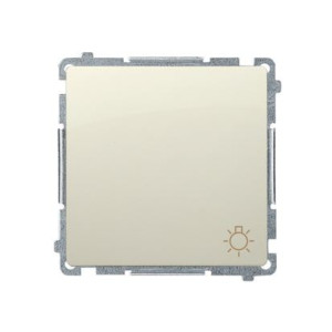 SIMON BASIC Przycisk światło 10A 250V, moduł, zaciski szybkozłącza, beż; BMS1.01/12
