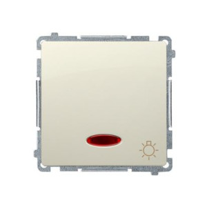 SIMON BASIC Przycisk światło z podświetleniem 10A 250V, moduł, zaciski szybkozłącza, beż; BMS1L.01/12