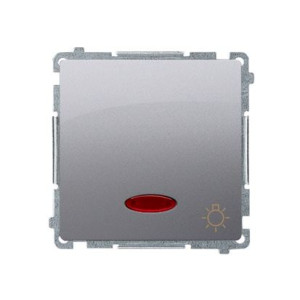 BASIC Przycisk światło z podświetleniem (moduł), 10AX, 250V~, zaciski śrubowe; stal inox
