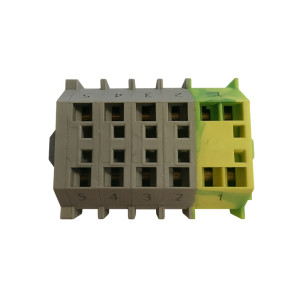 Listwa zaciskowa łączona, tor PE podwójny + 4x tor szary; 262-001/K370-0046/000-400, WAGO