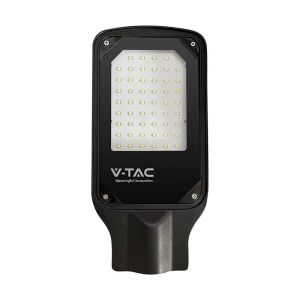 Oprawa uliczna LED 50W 4270lm 306x150x37mm montaż na wysięgnik fi.45mm, barwa światła: zimna biel 6500K, obudowa czarna IP65, 2 lata gwar; 10209 V-TAC