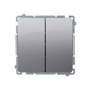 BASIC Łącznik świecznikowy z podświetleniem (moduł), 10AX, 250V~, zaciski śrubowe; stal inox