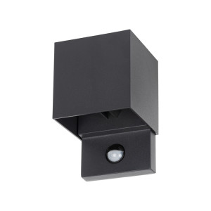 Oprawa elewacyjna kwadratowa z czujnikiem ruchu REKA PIR EL 7W-L-GR LED COB 7W 4000K, grafitowa