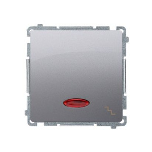 BASIC Łącznik schodowy z podświetleniem (moduł), 10AX, 250V~, zaciski śrubowe; stal inox