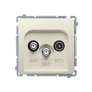 BASIC Gniazdo antenowe satelitarne podwójne końcowe SAT-SAT-RTV (moduł); beż