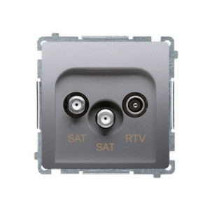BASIC Gniazdo antenowe satelitarne podwójne końcowe SAT-SAT-RTV (moduł); stal inox