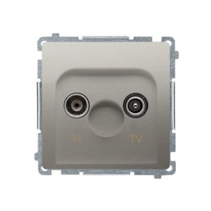 BASIC Gniazdo antenowe R-TV końcowe, separowane (moduł); satynowy