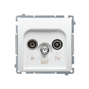 BASIC Gniazdo antenowe R-TV-SAT końcowe (moduł); białe *Może być użyte jako gniazdo zakończeniowe do gniazd przelotowych R-TV-SAT