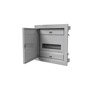 Rozdzielnica modułowa 1x12M podtynkowa z metalowymi drzwiami IP40, z zaciskami N+PE, szary; C.1512, PAWBOL