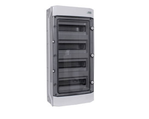 Rozdzielnica natynkowa hermetyczna 48 modułów 4x12M IP65 400VAC 1500VDC z listwą N+PE, odporna na UV, drzwi przezroczyste, PHS 48T; 101814, NOARK ELECTRIC