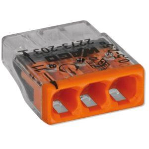 Szybkozłączki WAGO 2273-203 (na drut) 3-polowe 0,5-2,5mm2 COMPACT – Złączki instalacyjne [100 szt.]