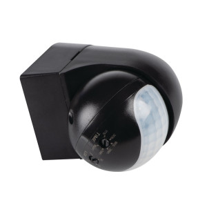 Czujnik ruchu PIR ALER MINI-B IP44 kąt detekcji H140/V45 zasięg max 8m natynkowy kolor czarny KANLUX