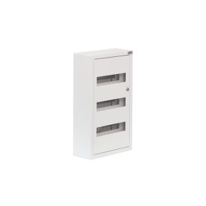 Rozdzielnica modułowa 3x12M natynkowa metalowa 36 modułów IP31 310x520x130 Biała z szybą i zamkiem NRP 36 ZSZ; 3-229, SABAJ