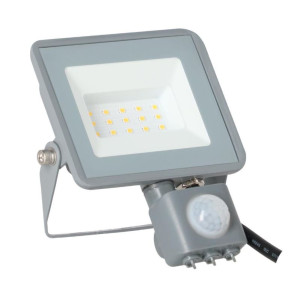 Naświetlacz LED z czujnikiem PIR 10W 900lm, barwa światła neutralna biel 4000K 120°, wymiary 104x21x92mm, obudowa alu IP44 szara, ORO DIODO 10W NW PIR; ORO33121 LED-POL
