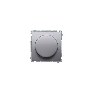BASIC Ściemniacz naciskowo-obrotowy jednobiegunowy do LED ściemnialnych 230V (moduł); srebrny mat