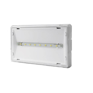 Oprawa awaryjna LED 1W 1h ścienna natynkowa IP65 jednozadaniowa przycisk test biała EXIT S; ETS/1W/E/1/SE/PT/WH AWEX