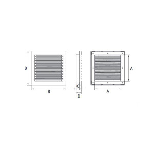 Kratka wentylacyjna lux wentylator134mmx134mm, wymiary zewn: 175x175x25mm, biały, DL/135 RW; 007-0165, DOSPEL
