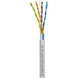 Kabel do sieci teleinformatycznych F/UTP 4x2x24AWG (0,5) cat. 5e 200MHz, skrętka ekranowana foliowana FTP, BiTLAN; BITNER