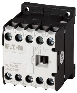 Stycznik mocy miniaturowy 3P 9A 4kW AC-3 400V, cewka 24VDC, styki pomocnicze: 1NC (0Z+1R), zaciski śrubowe, DILEM-01-G (24VDC); 010343, EATON ELECTRIC