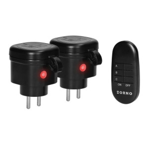 Zestaw bezprzewodowych mini gniazd sterowanych pilotem 2+1, IP44; OR-GB-460, ORNO