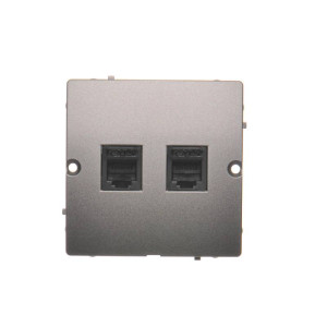 BASIC Gniazdo telefoniczne RJ12 podwójne (moduł), stal inox