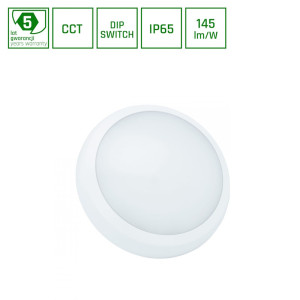 Plafoniera LED okragła fi 320x80mm 18/24W CCT 230V 120st IP65 IK08, NYMPHEA CITY PRO 2, SLI031039CCT_PW, SPECTRUM