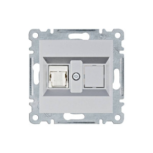 lumina Gniazdo komputerowe pojedyncze RJ45 kat.5e UTP, srebny; WL2112, HAGER